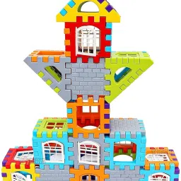 aexoniz toys Building Blocks for Kids, (72 Pieces ) House Building Blocks with Windows, TIGR image 5