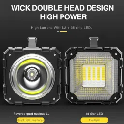 docoss 2 in 1 Torch High Power Long Distance(L2 led+45 SMD)Rechargeable Torch Light Led Torch image 4