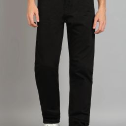 Men Straight Fit Mid Rise Black Jeans-image-88