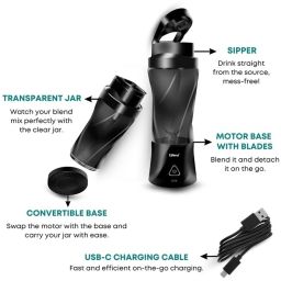 libra 700 ML Portable Blender with 6000 mAh battery back up 400 W Juicer Mixer Grinder image 2