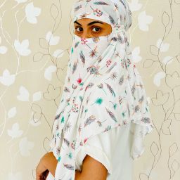 Printed Rayon Women White Scarf-image-75