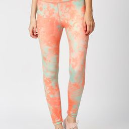 AESTHETIC NATION Women Peach-Coloured & Sea Green Dyed Ankle-Length Rapid-Dry Tights-image-52