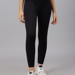 Fitkin Women Front Zipper High Waist Ankle-Length Tights-image-83