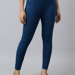 AURELIA Women Teal Acrylic Winter Leggings-image-28