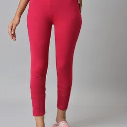 AURELIA Women Pink Acrylic Winter Leggings-image-96