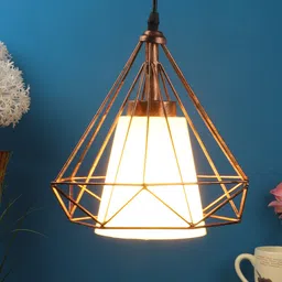 foziq Rose Gold-Toned & White Solid Ceiling Lamp-image-77
