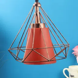 foziq Rose Gold-Toned Solid Contemporary Ceiling Lamp-10