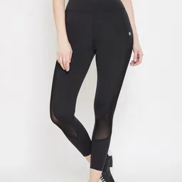 ATHLISIS Women Black Solid Quick Dry Fit Gym Tights-image-21