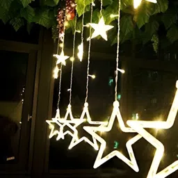 SPARK WORLD Yellow Star Shaped LED String Lights image 1