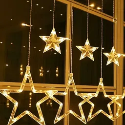 ENORMITY Yellow & White Star Shape Bulb String Lights image 1
