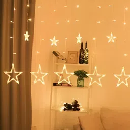 ENORMITY Yellow & White Star Shape String Lights image 1