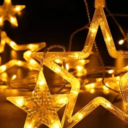 ENORMITY  Yellow Star Shaped  LED String Lights With Controller image 2