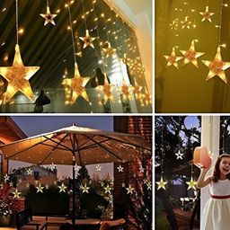 SPARK WORLD Yellow & White Waterproof Star String Lights image 3