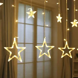 ENORMITY Yellow & White Star Shape String Lights image 3