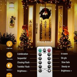 Homesake Red & Green 8 Modes Curtain Copper String Lights image 2