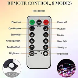 XERGY White 300 LED 8 Modes Remote Control USB Powered Waterproof Curtain String Lights image 5
