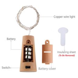 TIED RIBBONS Set Of 10 Gold-Toned Cork LED String Lights image 5