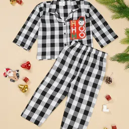 Little Musketeer Girls Checked Pure Cotton Night suit-image-29