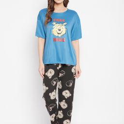 Camey Graphic Printed T-shirt With Pyjama & With Shorts Suit-image-50