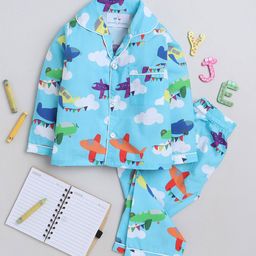 Knitting Doodles Kids Conversational Printed Shirt With Pyjamas-image-66