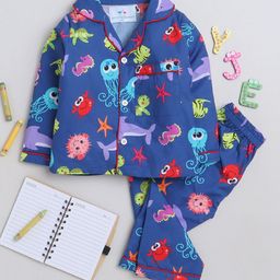 Knitting Doodles Kids Conversational Printed Shirt With Pyjamas-image-64