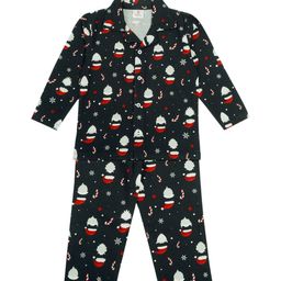 Hippodrome Kids Navy Blue & White Christmas Santa Printed Night suit-image-102
