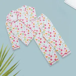 MeeMee Boys Graphic Printed Lapel Collar Pure Cotton  Night suit-76