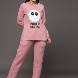 Sweet Dreams Super Soft Polar Fleece Applique Winter Night suit-image-58