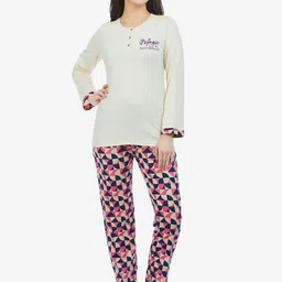 MAYSIXTY Women White Printed Night suit-image-20