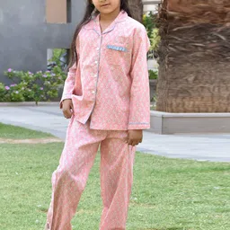 misbis Girls Printed Pure Cotton Night suit With Shorts-picture-46