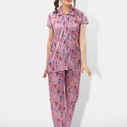 Be You Printed Satin Shirt With Pyjamas-image-20