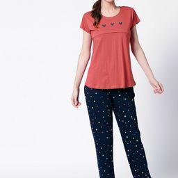 Zeyo Conversational Printed Pure Cotton Maternity Night Suit-picture-19