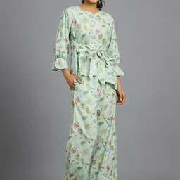 HANDICRAFT PALACE Floral Printed Pure Cotton Night Suit-image-20