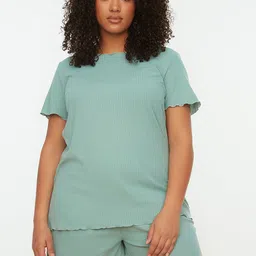 Trendyol Round Neck Short Sleeves Night suit-picture-20