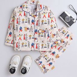 The Magic Wand Boys Humour and Comic Printed Pure Cotton Night suit-image-102