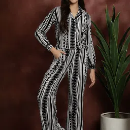 Boston Club Ethnic Motifs Printed Shirt With Pyjamas-image-21