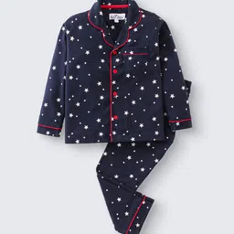 Nite Flite Kids Conversational Printed Lapel Collar Pure Cotton Shirt With Pyjamas-picture-1
