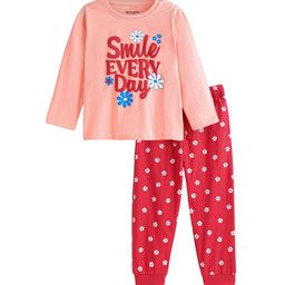 Honeyhap Girls Pure Cotton Typography Printed Night Suit-picture-34