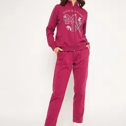 MADAME M SECRET Printed Mock Collar Long Sleeves Sweatshirt With Trousers-image-22