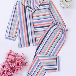 FUNKRAFTS Girls Striped Pure Cotton Night suit-74
