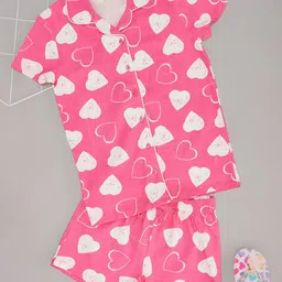 Pantaloons Junior Girls Printed Pure Cotton Night suit-picture-5