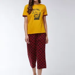Miss Chase Printed Pure Cotton T-Shirt & Capris-image-95