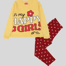 BAESD Girls Typography Printed Pyjamas & T-shirt-image-25