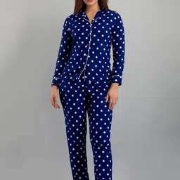 FERANOID Women Blue & White Printed Night suit-picture-53