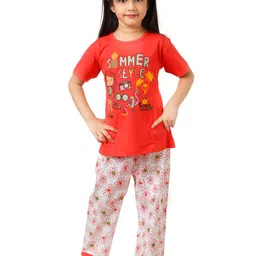 BAESD Girls Printed Pure Cotton Night Suit-image-93