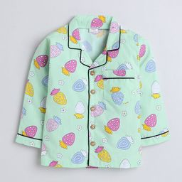BAESD Kids Conversational Printed Pure Cotton Shirt With Pyjamas-68