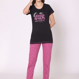 Bodycare Women Typography Printed Pure Cotton Night suit-picture-27