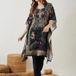 The Kaftan Company Floral Printed Night suit-image-60