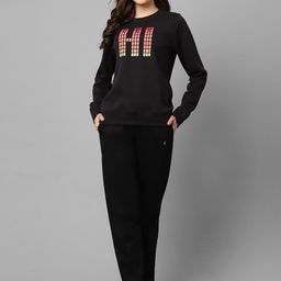 Kanvin Women Black & Pink Printed Night suit-image-34