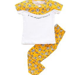Eimoie Girls Yellow & White Night suit 100% Cotton-image-73